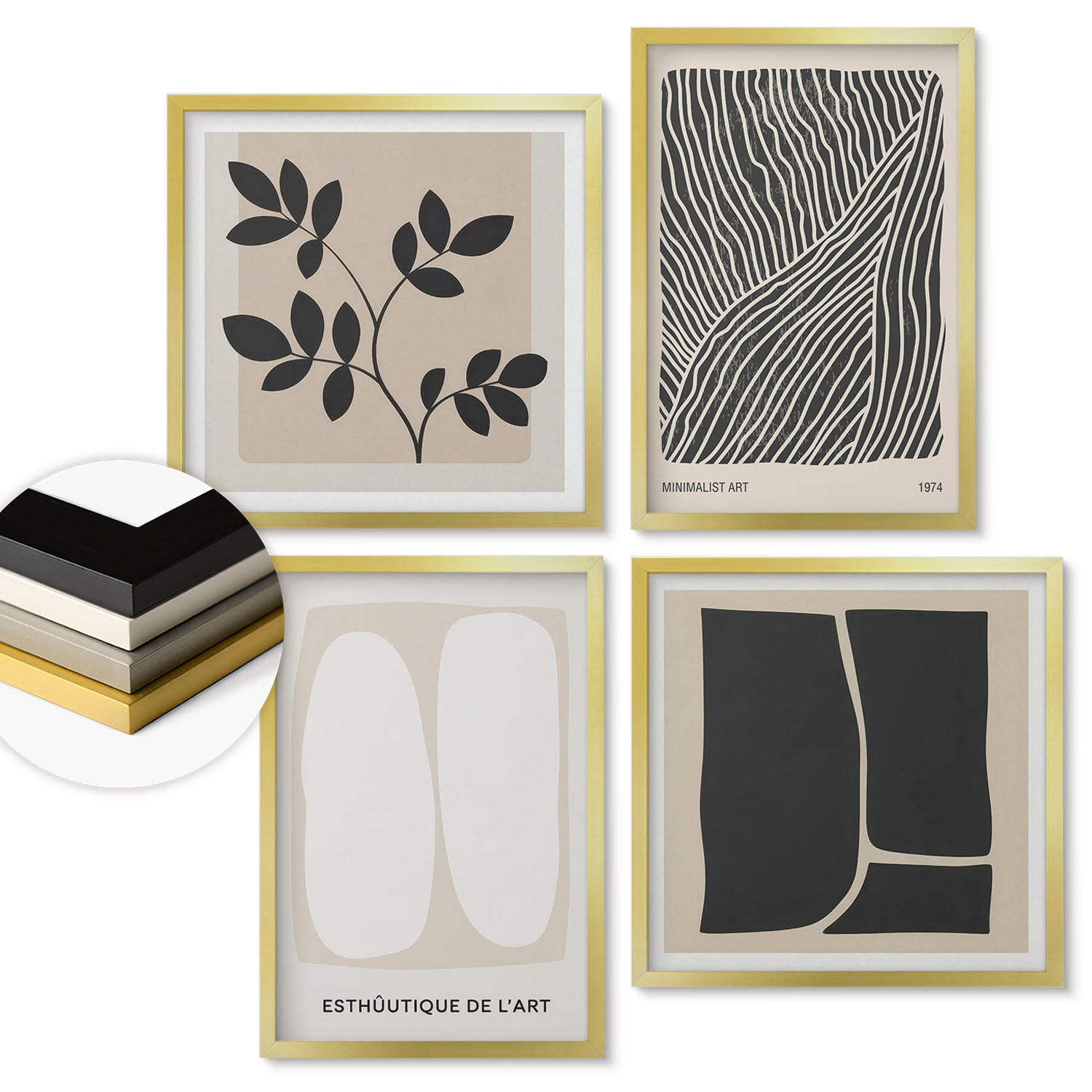 ArtPrintCave Wandbilder Gold 50x50 cm