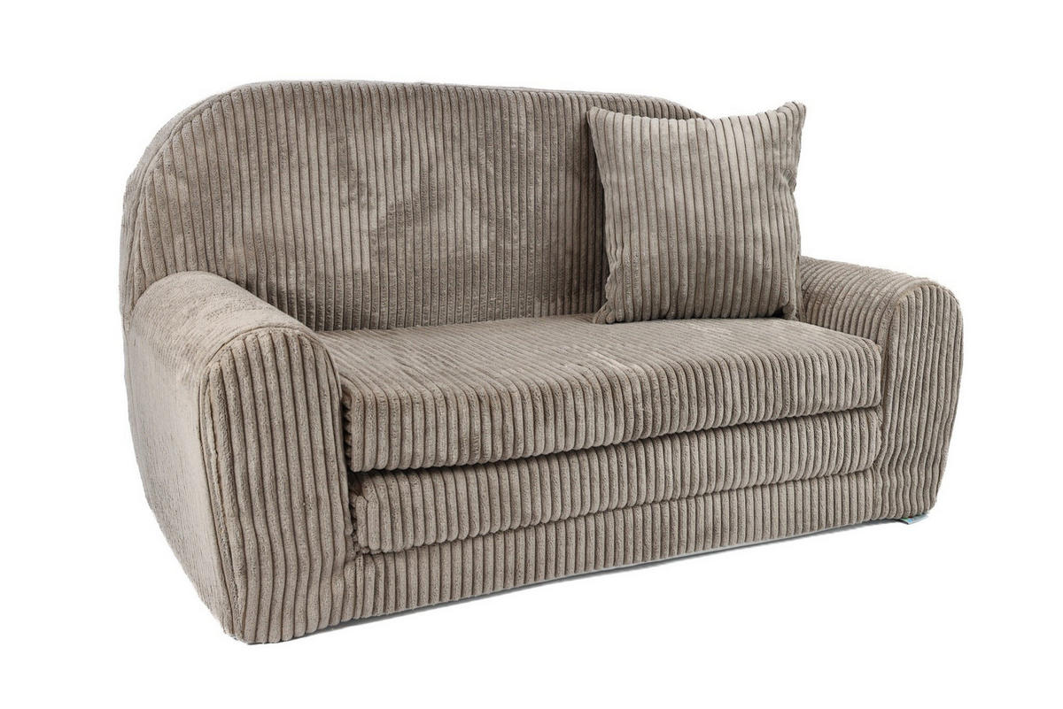 KINDERSOFA MINI aus Kuschel-Cord in Braun - Braun, Textil (78/45/40cm) - Fortisline