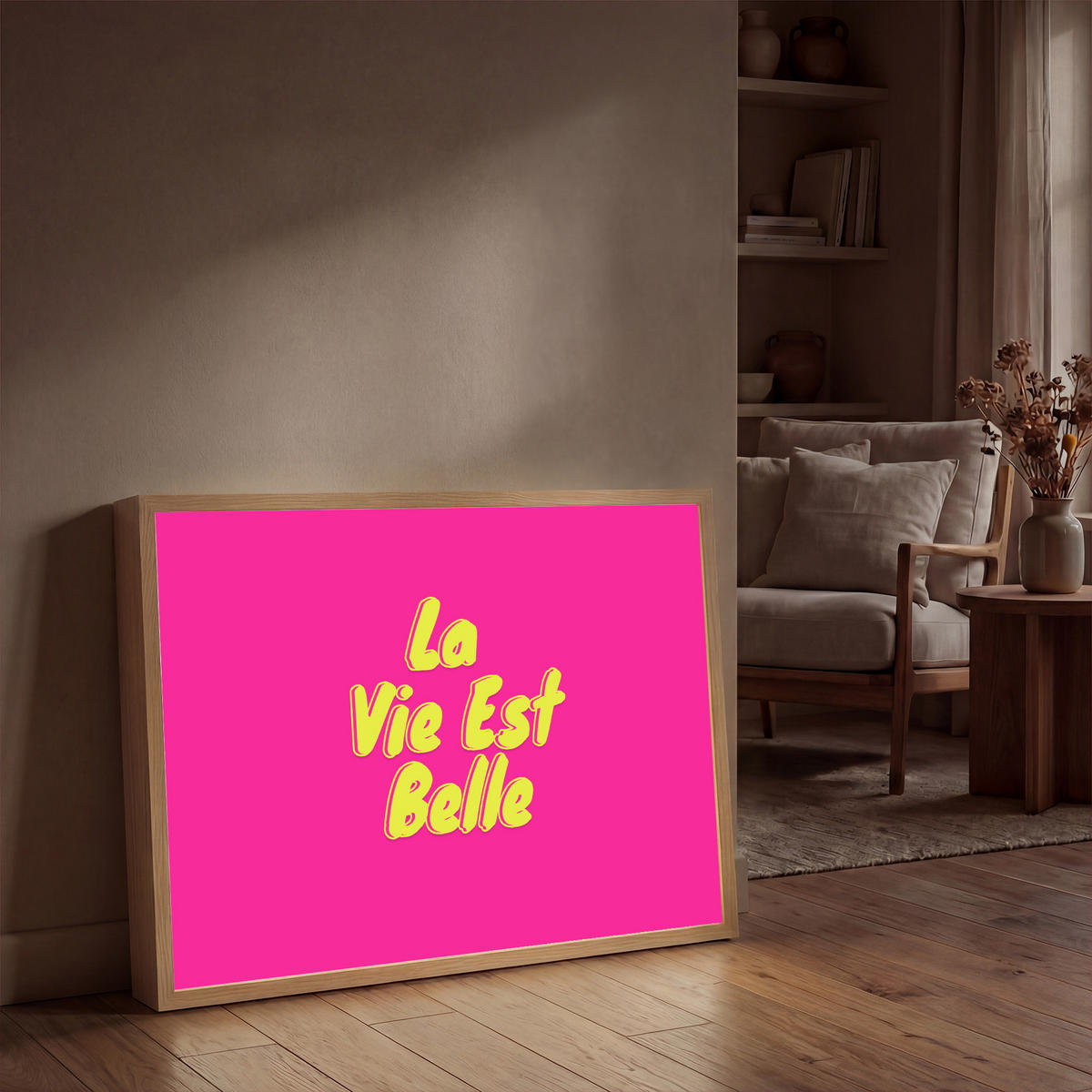 NÁSTĚNNÁ LAMPA S AKUMULÁTOREM Citace - Retro - Pink 100x70 cm - růžová, kompozitní dřevo (100/70/8cm) - OnlyWow