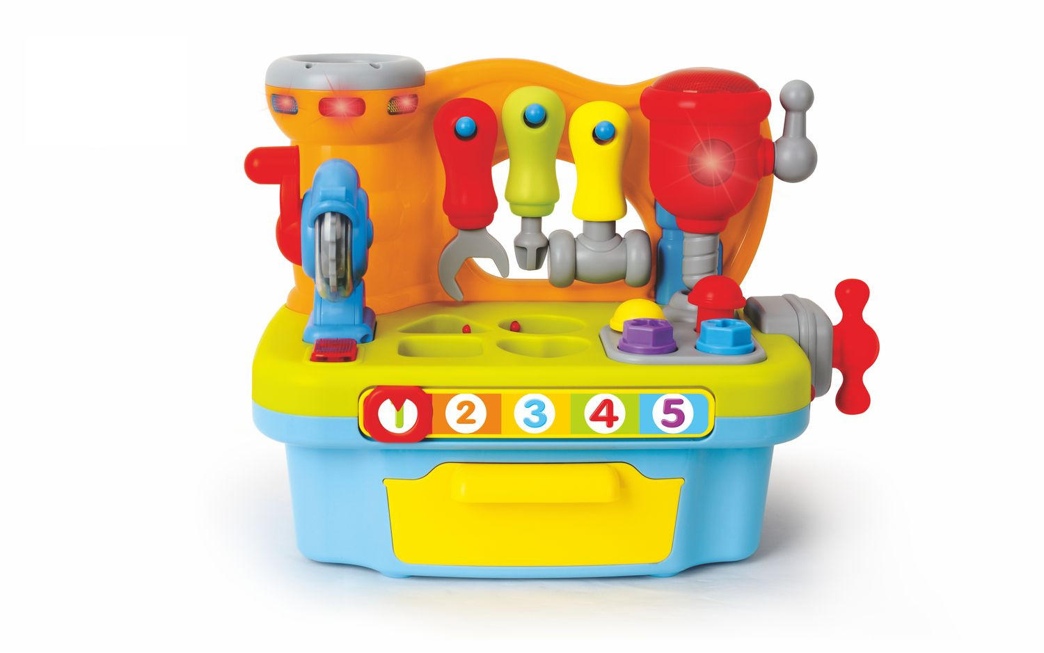 SPIELWERKZEUG Miniwerkstatt Kinderwerkzeug bunt Musik, Licht, Schrauben, Formsortierspiel, Kinderwerkzeug, Motorik - Multicolor, Kunststoff (29/22/17cm) - Moni