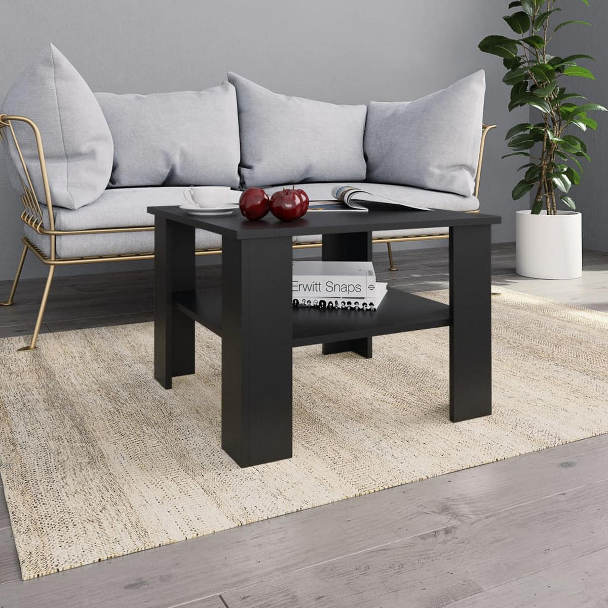 COUCHTISCH Schwarz 60x60x42 cm Holzwerkstoff - Schwarz, Holzwerkstoff (60/60/42cm) - furnicato