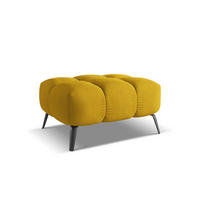 POUF Chenille Stoff Gelb - Currygelb/Gelb, Textil/Metall (78/41/60cm) - Makamii