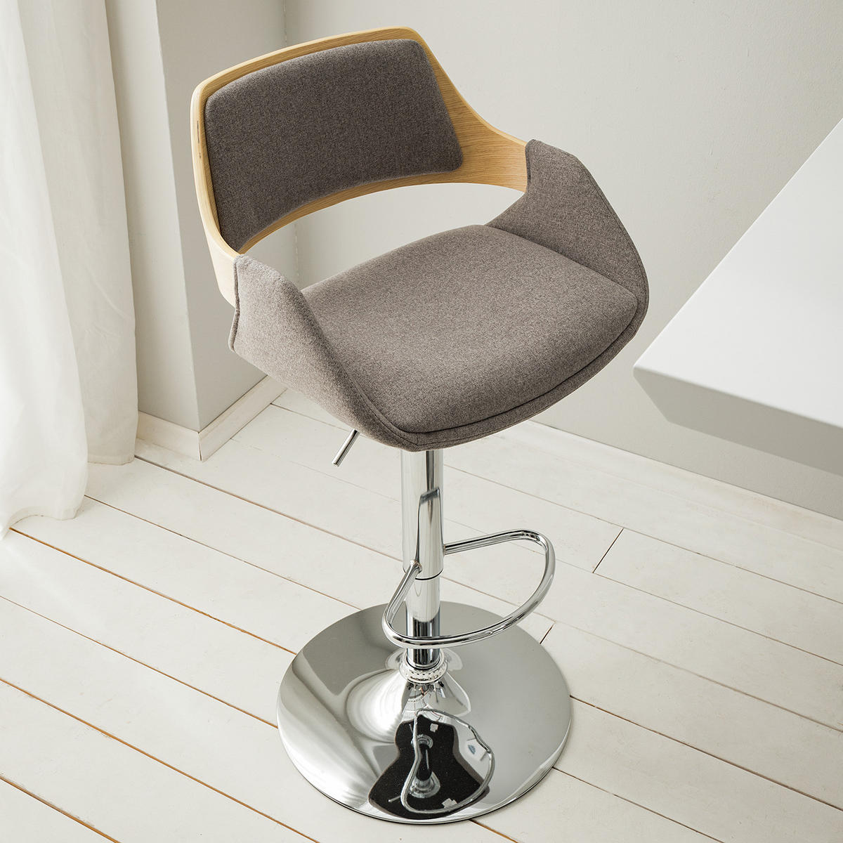 BARSTUHL - Webstoff / Metall - Anthrazit, Textil (51/89/47cm) - home24