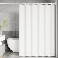 DUSCHVORHANG Weiß schimmelresistent wasserdicht maschinenwaschbar mit Haken ohne Bohren - Weiß, Kunststoff (180/200cm) - MCBOSON