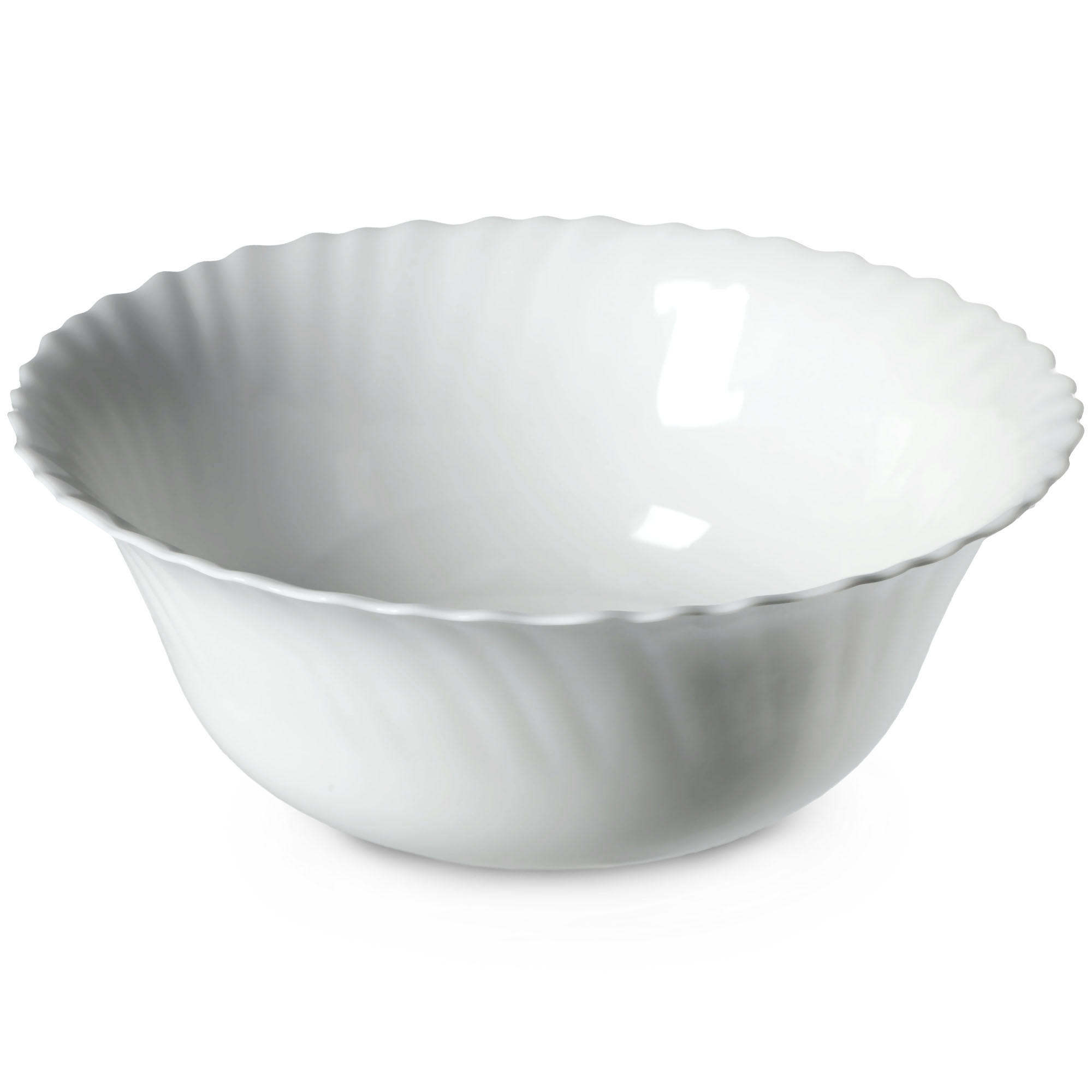 SALATSCHÜSSEL aus Glas, 23 cm, weiß - Weiß, Glas (23cm) - KADAX
