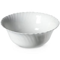 SALATSCHÜSSEL aus Glas, 23 cm, weiß - Weiß, Glas (23cm) - KADAX