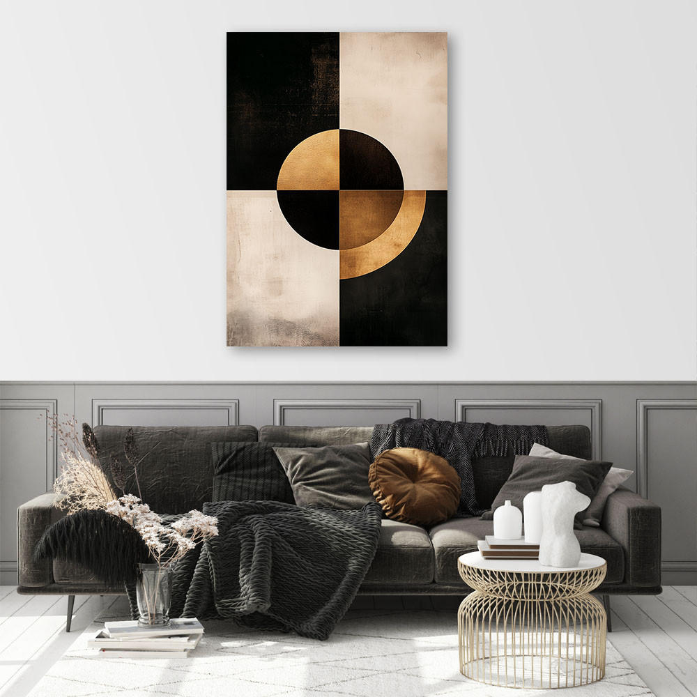 LEINWANDBILD Abstrakter Kreis 40x60cm - Beige, Textil (40/60cm) - Feeby