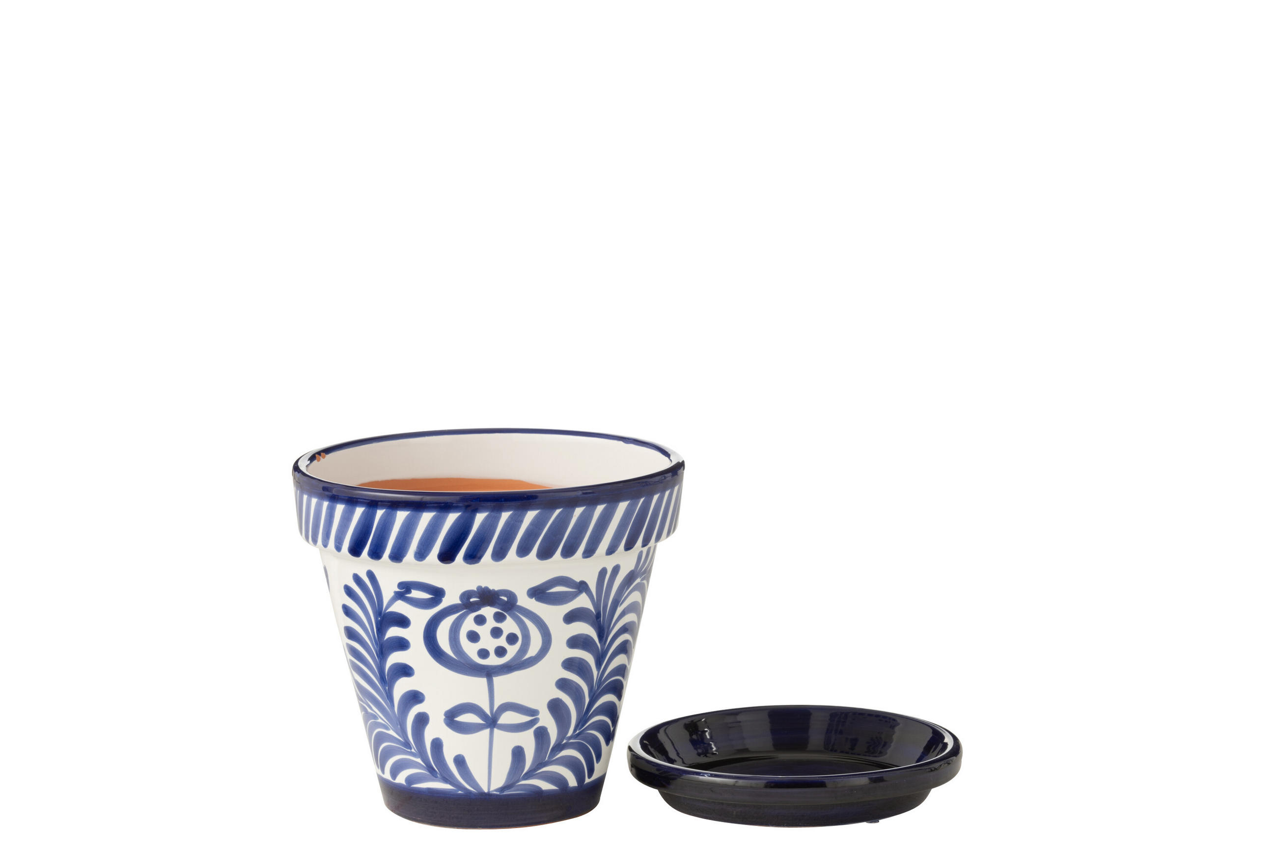 BLUMENTOPF GRANADA PATTERN - Töpferei - Blau - M - Ø 27 cm - Multicolor, Keramik (27/25cm) - J-Line