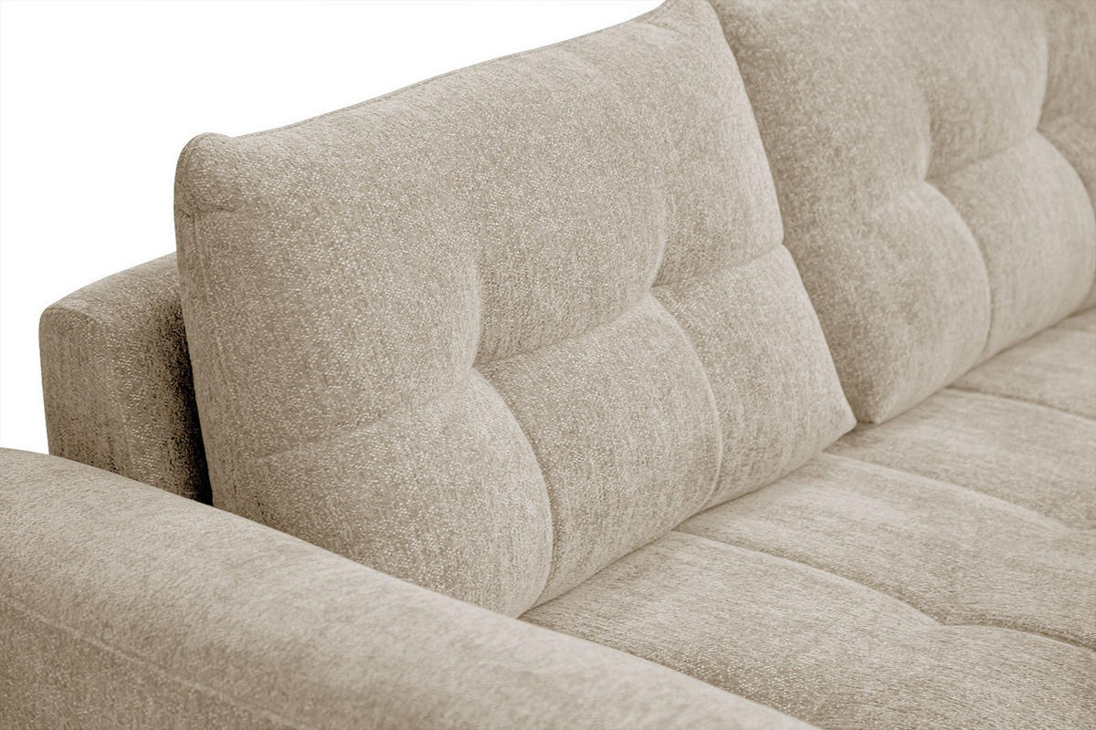 SOFA SALVINI 3-Sitzer, ecru - Ecru/Schwarz, Holzwerkstoff/Textil (176/88/99cm) - Courtois Laville