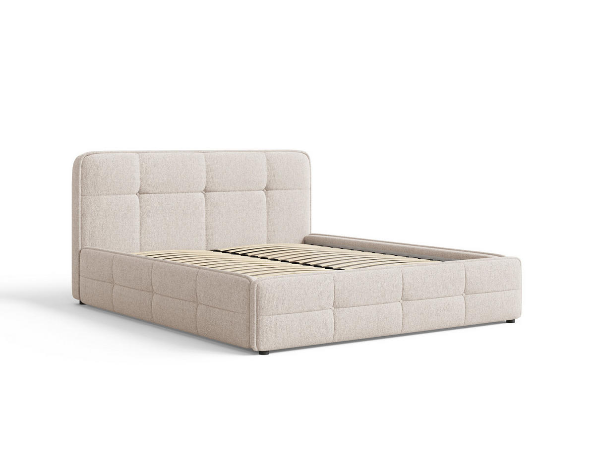 POLSTERBETT 17 140 x 200 cm – Aragon – Bett mit Federmechanismus und Stauraum - Beige, Holz (140/200cm) - ROYAL24_MARKT