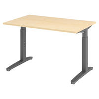 SCHREIBTISCH Serie-XB 80/120/74 cm in Ahornfarben/Graphitfarben - Ahornfarben/Graphitfarben, Holzwerkstoff (80/120/74cm) - bümö