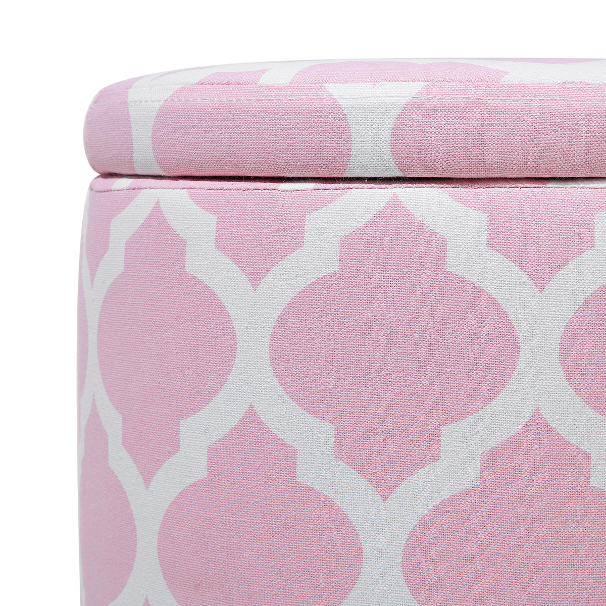 HOCKER Tunica 35/35/30 cm - Pink, Naturmaterialien/Textil (35/30/35cm) - Beliani