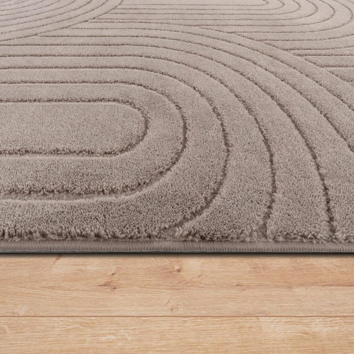 HOCHFLORTEPPICH 160/160 cm Tokio 471 - Taupe, Kunststoff (160/160cm) - Paco Home