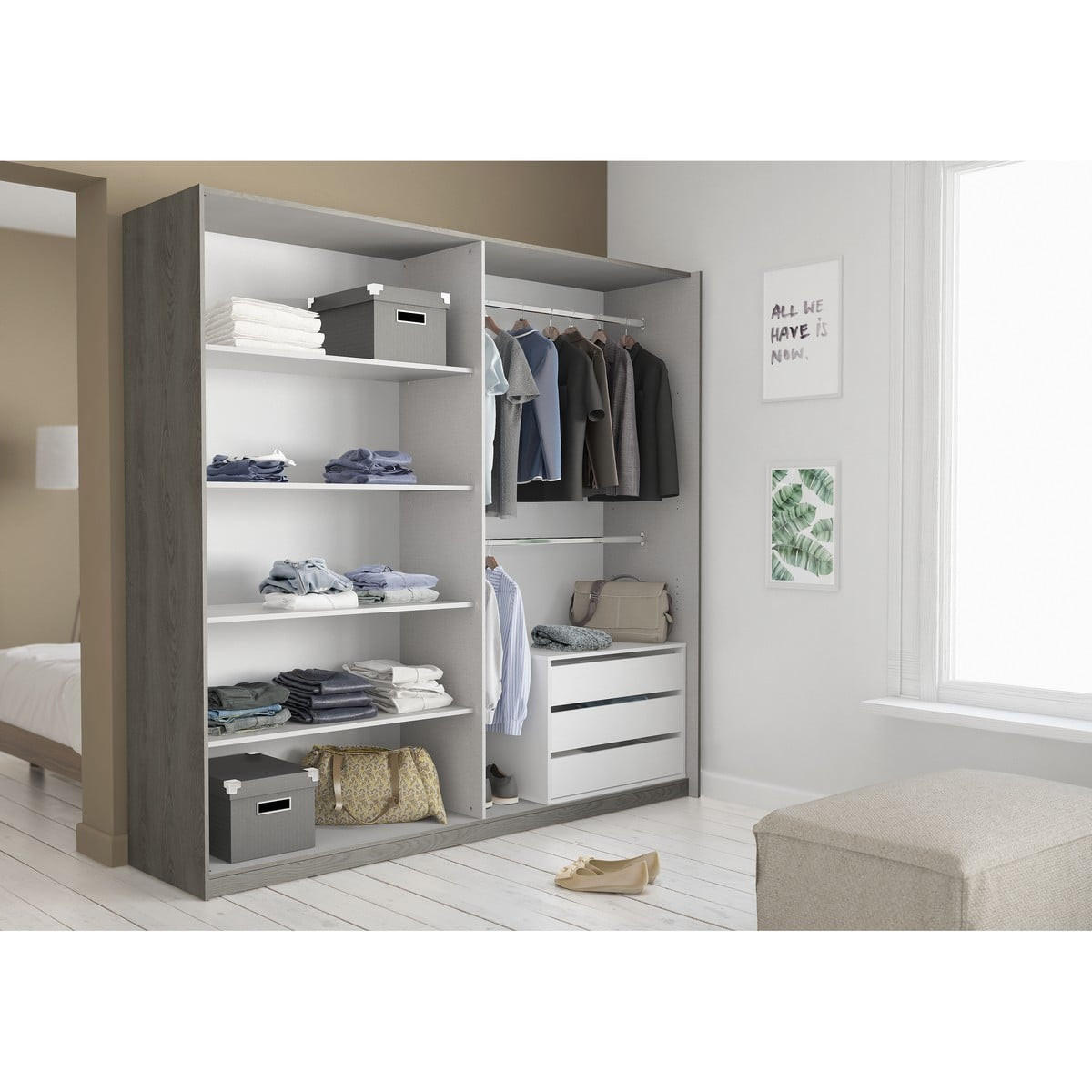 KOMMODE 3 Schubladen Weiß L80cm - Blokty - Weiß, Holzwerkstoff (39.6/58.1/41.4cm) - Calicosy