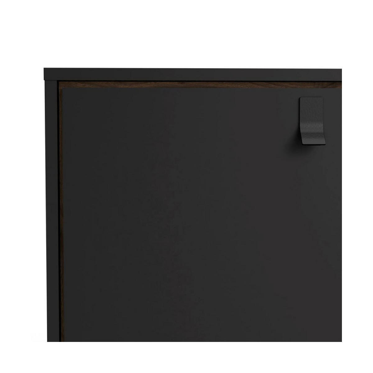 SIDEBOARD mattschwarz, wallnuss Dekor - Schwarz, Holzwerkstoff (150/72/40cm) - ebuy24