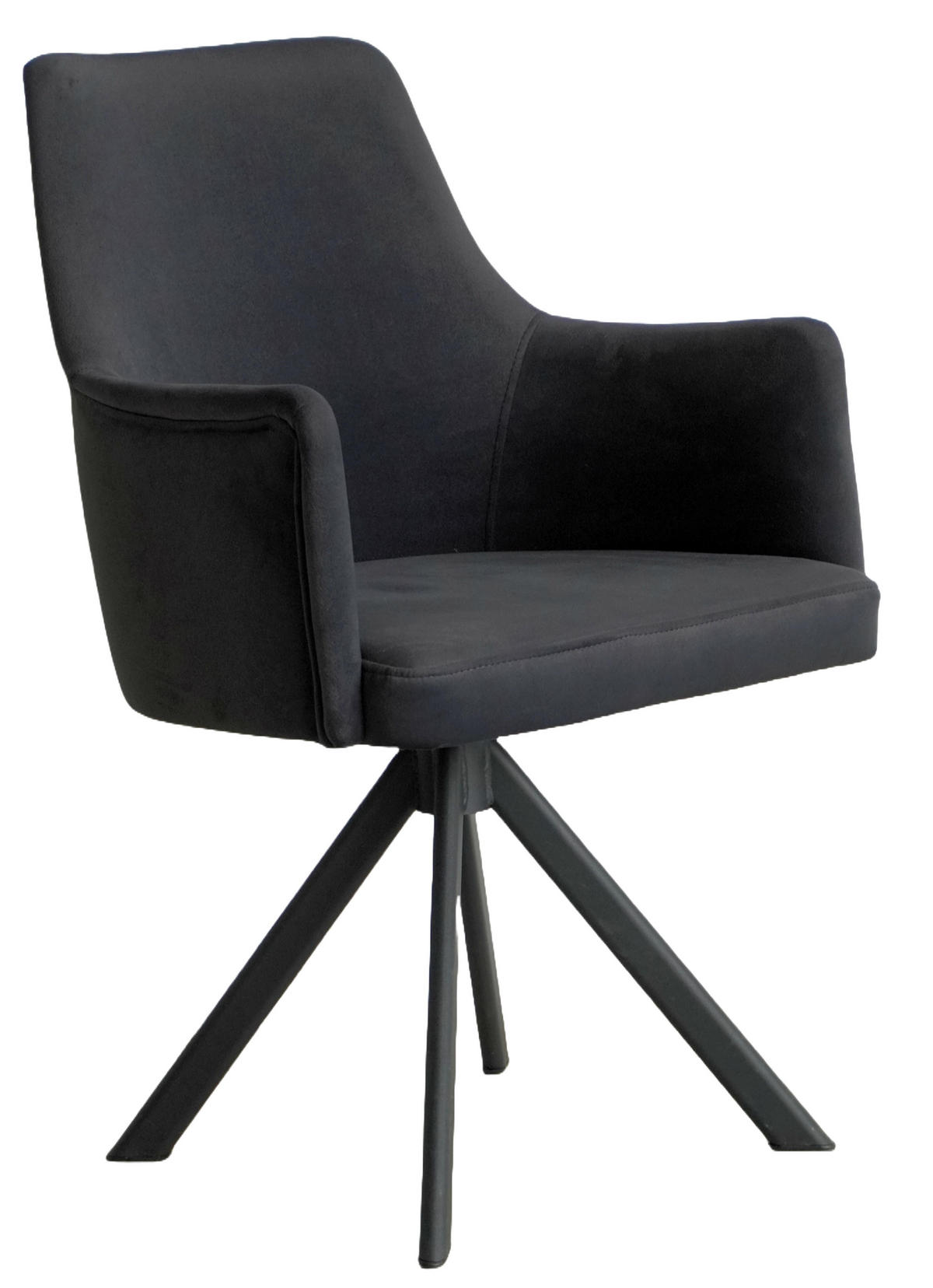 ARMLEHNENSTUHL Sello anthrazit mit S-Fuß drehbar - Anthrazit/Schwarz, Textil/Metall (55/90/58cm) - INKA furniture