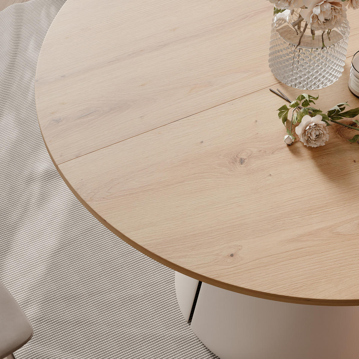 AUSZIEHTISCH BASE 120-196/76 cm, Kaschmir / Artisan-Eiche - Kaschmir/Eiche Artisan, Holzwerkstoff/Metall (120/120/76cm) - Idohome