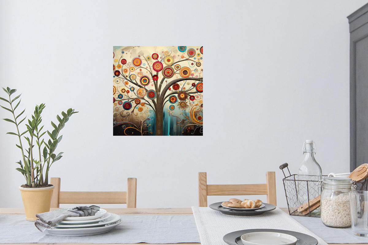 WANDTATTOO Baum - Baum des Lebens - Farbe 50x50 cm - Braun, Kunststoff (50/50/0.1cm) - MuchoWow