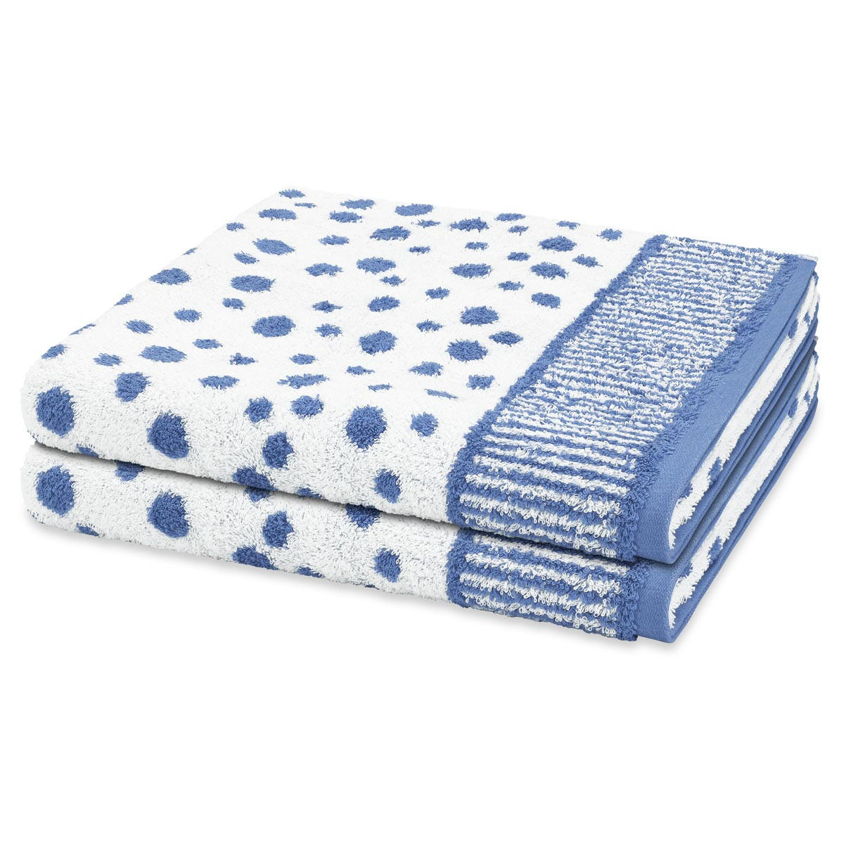 DUSCHTUCH Punkte allover 2er-Set - Blau, Textil (50/100cm) - Ross