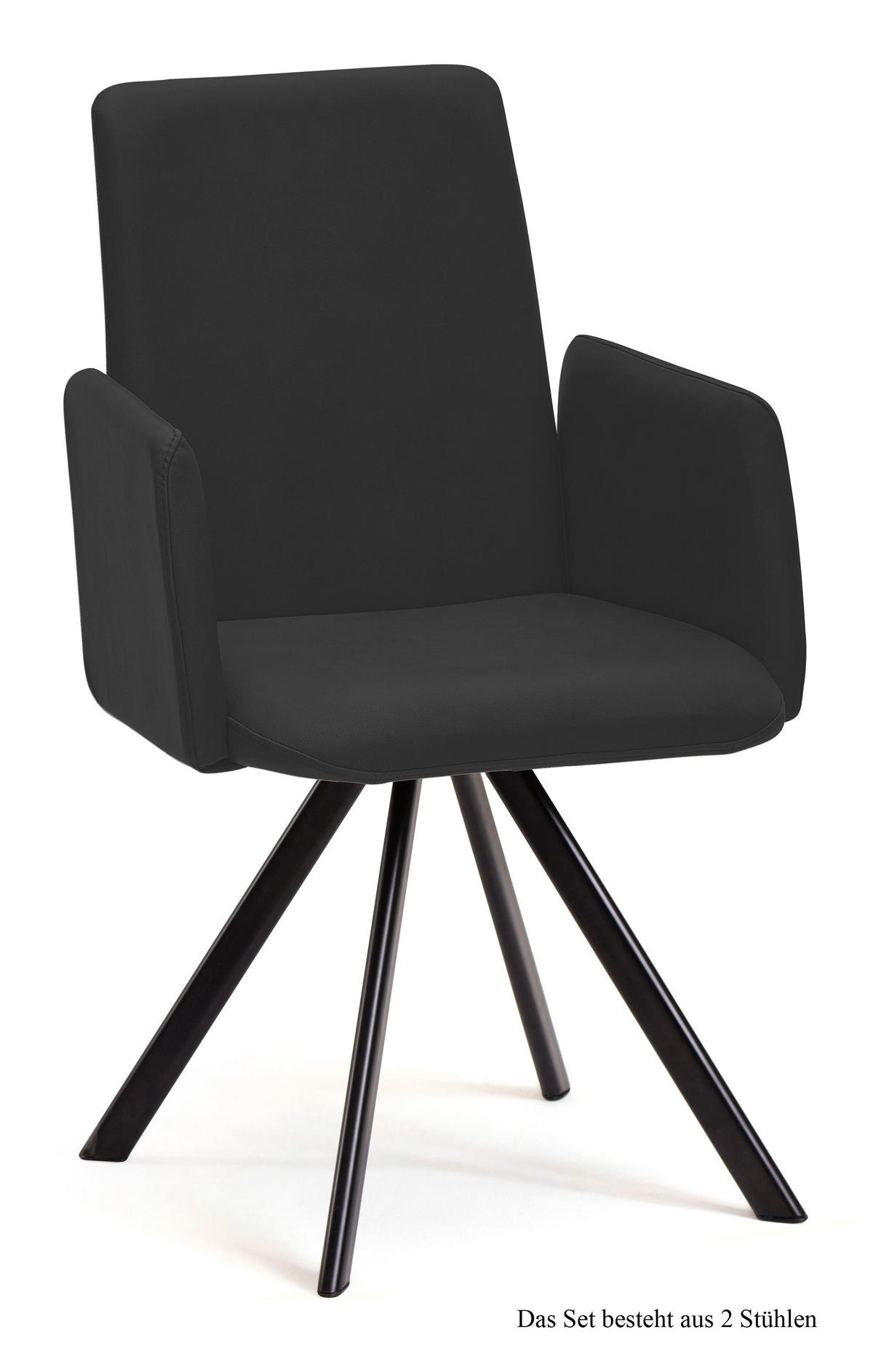 ARMLEHNSTUHL drehbar (2er-Set) Denys 52x92x60 Schwarz/Anthrazit - Anthrazit/Schwarz, Kunststoff (60/92/52cm) - 58aufmkessel