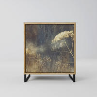SIDEBOARD GENTLE POWER, Eichefarben, 57,5x42x67,5 cm, Schwarze Metall-Rahmenfüße - Eichefarben/Multicolor, Holzwerkstoff/Metall (57.5/67.5/42cm) - SpaceRebels