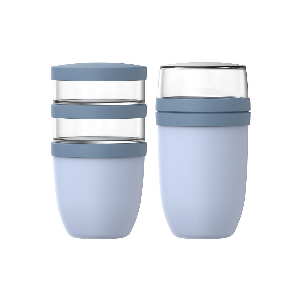LUNCHPOT-SET XL Ellipse Nordic Blue 900 ml + 1050 ml 2er Set - Hellblau, Kunststoff (10.7/20/10.7cm) - Mepal