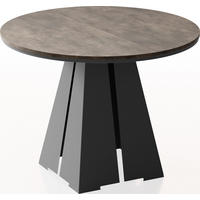 ESSTISCH Kova runder ausziehbarer, Dunkelgrauer Chicago Beton 120-200/120/76 cm - Dunkelgrau/Schwarz, Holzwerkstoff/Metall (120/120/76cm) - WFL GROUP