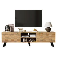 TV-SCHRANK 160x35cm Modern 2 Türen 2 offene Fächer Naturholz - Braun, Holz (43.8/10.5/188.5cm) - FLIEKS