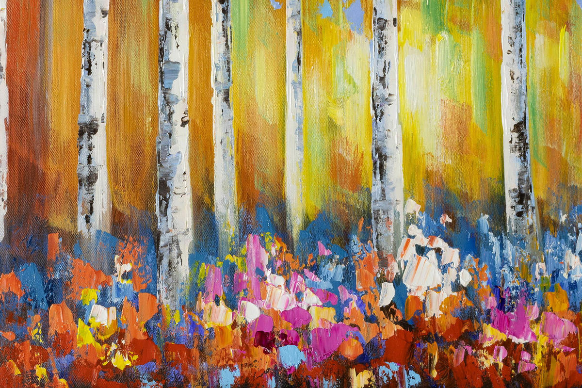 ACRYLBILD HANDGEMALT 120/60 cm - Grün, Holz/Textil (120/60cm) - KUNSTLOFT