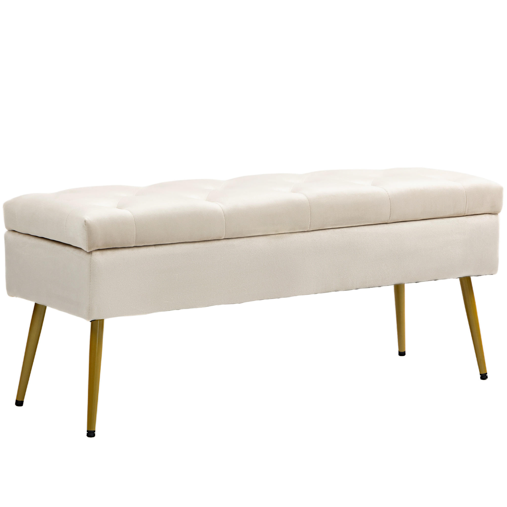 SITZBANK mit Stauraum, 102 x 35 x 43 cm Beige - Beige, Kunststoff (102/43/35cm) - HOMCOM