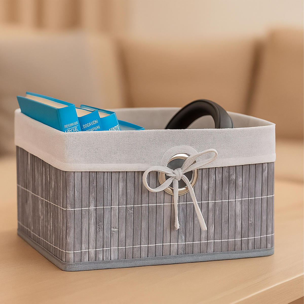 SÚPRAVA úložných košov - viacfarebná, kov/drevo (31/20/31cm) - Relaxdays