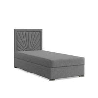 BOXBETT MIT KOPFTEIL 90x200 VICENZA, Grau - Dunkelgrau, Textil (90/200cm) - Mebligo