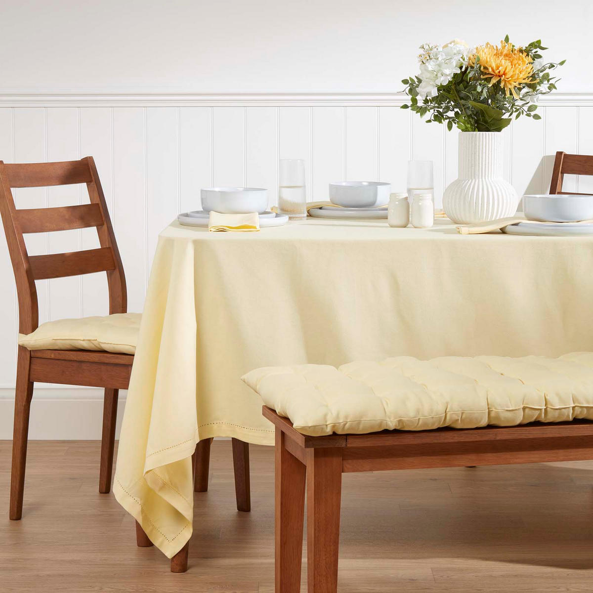 STOFFSERVIETTEN 4er-Set creme 45/45 cm, 100% Baumwolle - Creme, Textil (45/45cm) - Homescapes
