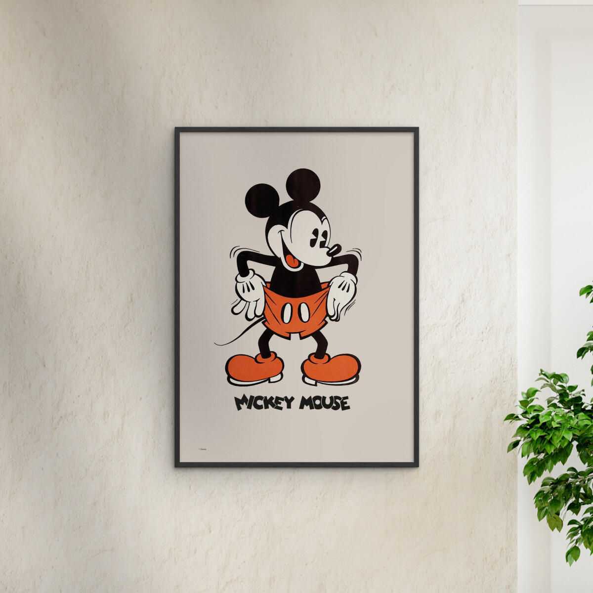 POSTER mit Rahmen Disney - Disney - Mickey Mouse Vintage No. 02 - Beige/Schwarz, Holz/Papier (70/100cm) - Poster&Frame