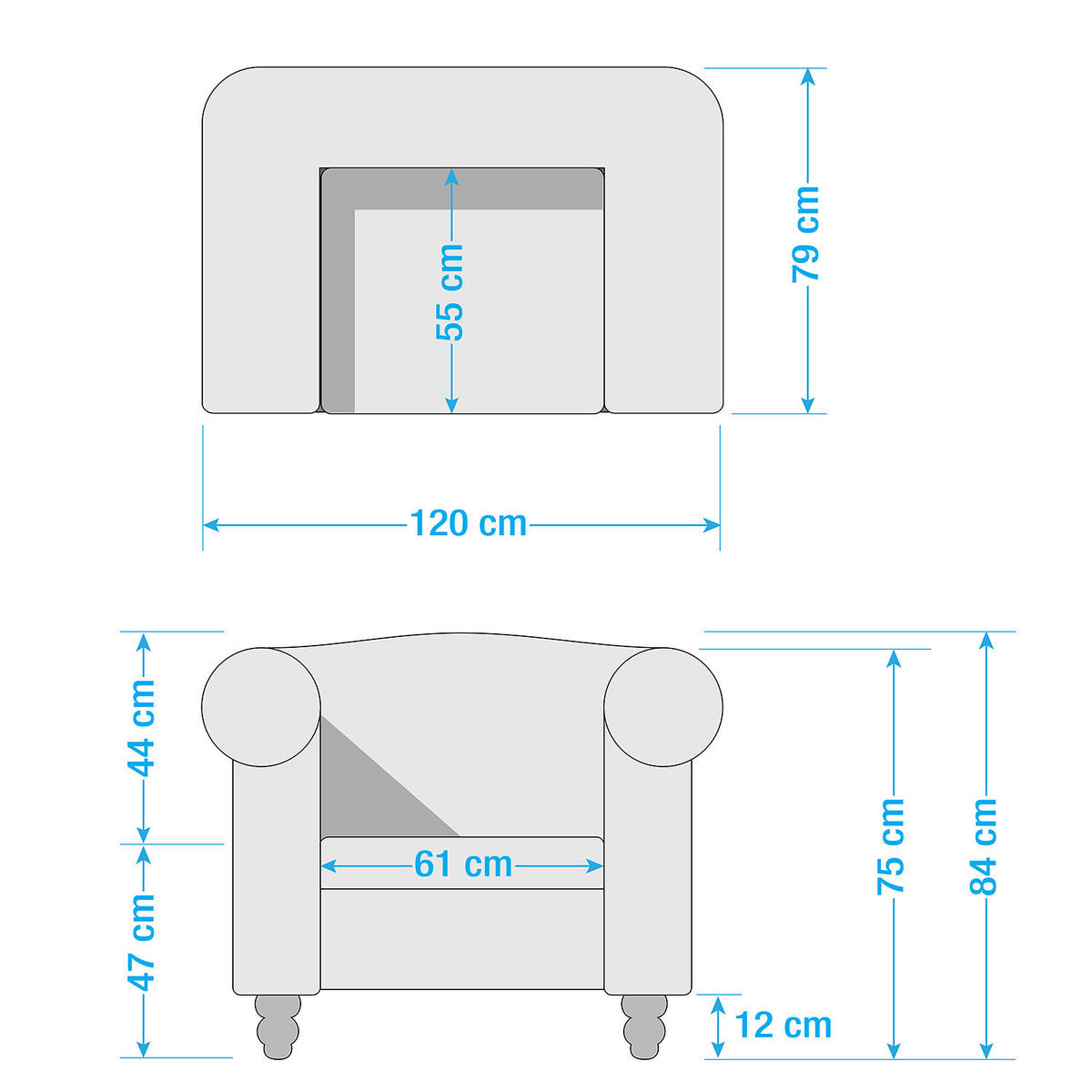 SESSEL - Samt - Petrol/Schwarz, Buchenholz/Textil (120/84/79cm) - home24