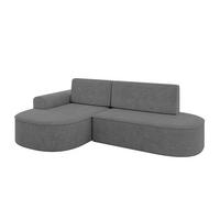ECKSOFA mit Schlaffunktion und Bettkasten Ottomane Links MARI-L1-S - 283x167x73 cm Grau Velours - Anthrazit/Schwarz, Holzwerkstoff/Kunststoff (283/167cm) - ALTDECOR