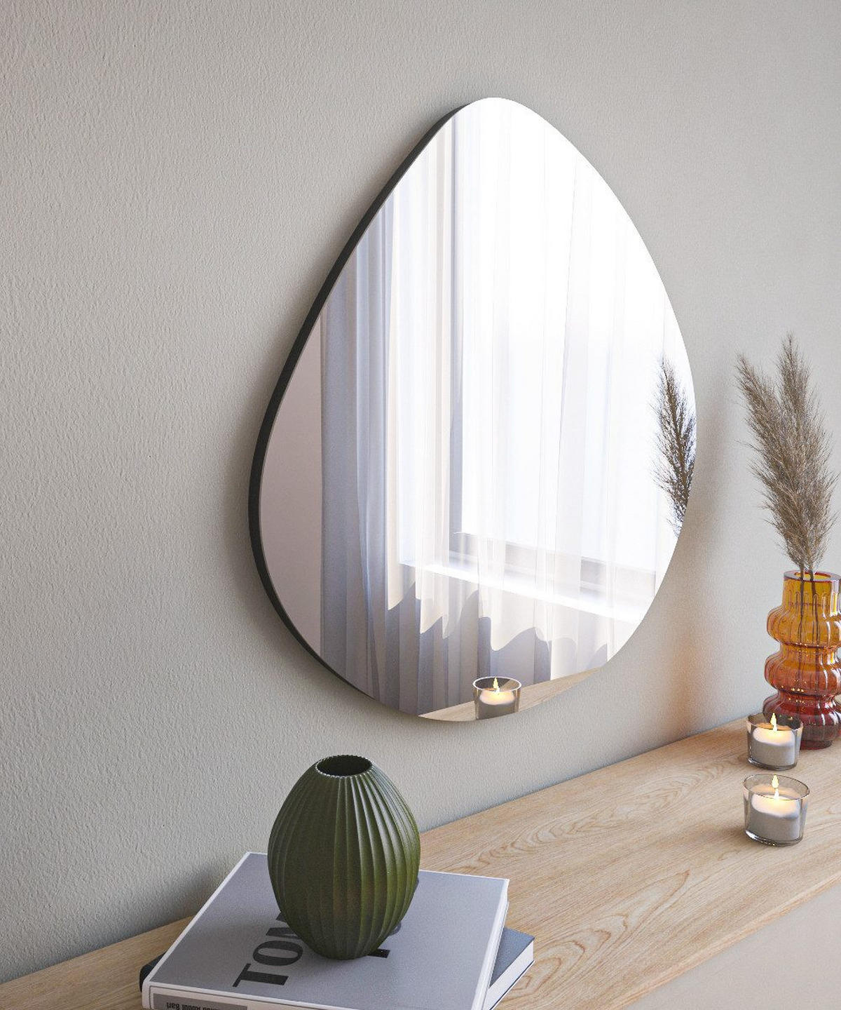 WANDSPIEGEL Transparent Asymmetrischer Dekospiegell - Transparent, Holzwerkstoff (60/60/3cm) - Ibonto