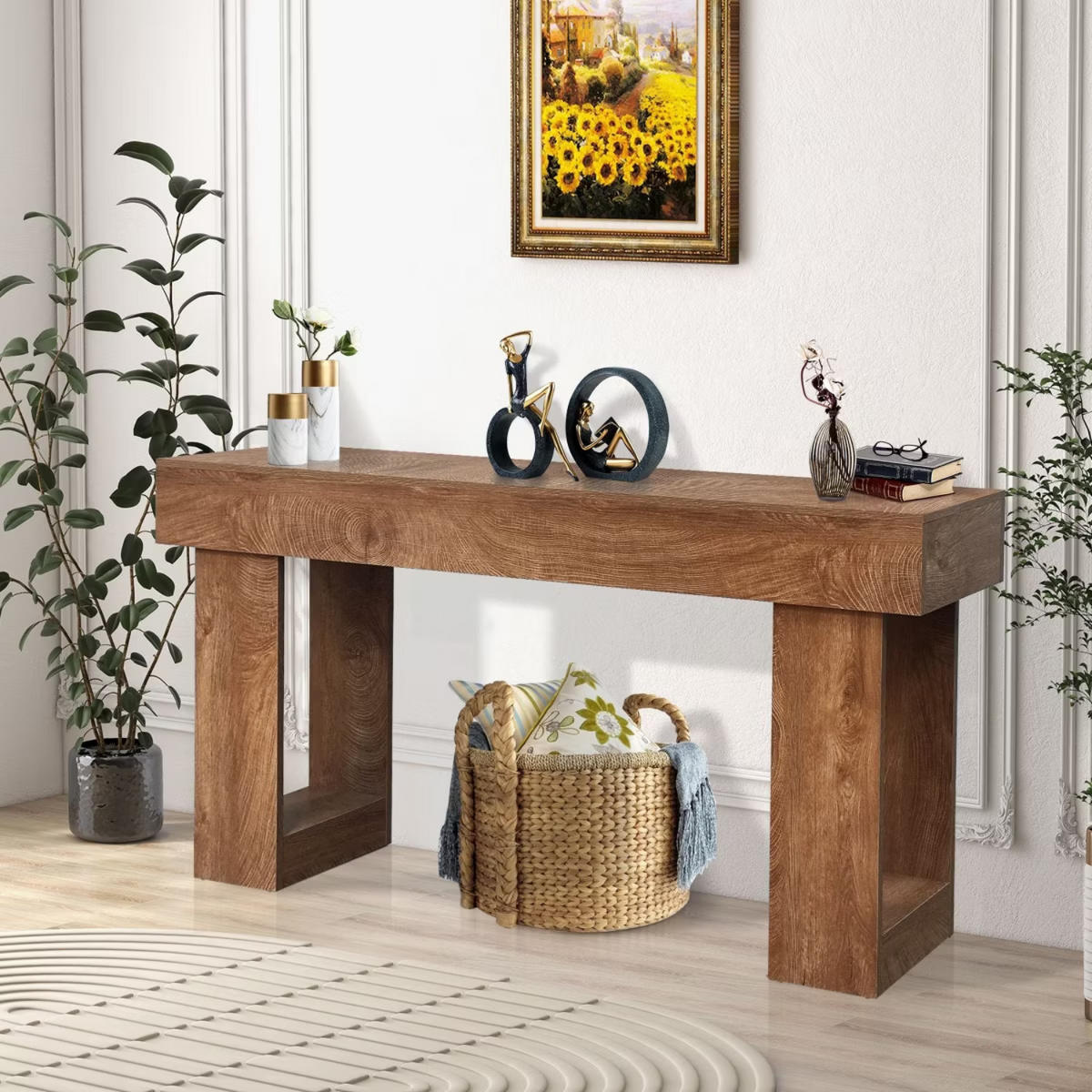 KONSOLENTISCH Holzoptik Natur 160×35 cm - Ahornfarben, Holzwerkstoff (35/160/76cm) - Quality Elegance