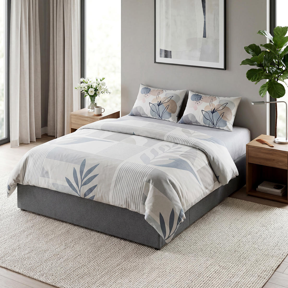 BETT 140x190 cm DE-14668 mit 3 Schubladen Grau - Grau, Metall (140/190cm) - ComfortXL