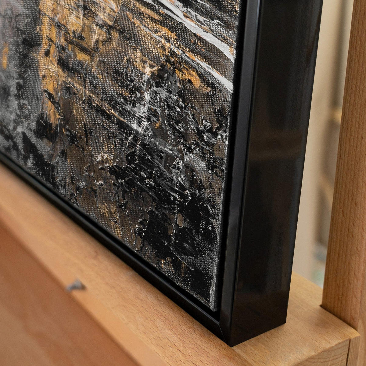 GEMÄLDE Herbstpark Schattenfugenrahmen Schwarz 70x50 cm - Schwarz, Holz (70/50cm) - YS-art gallery