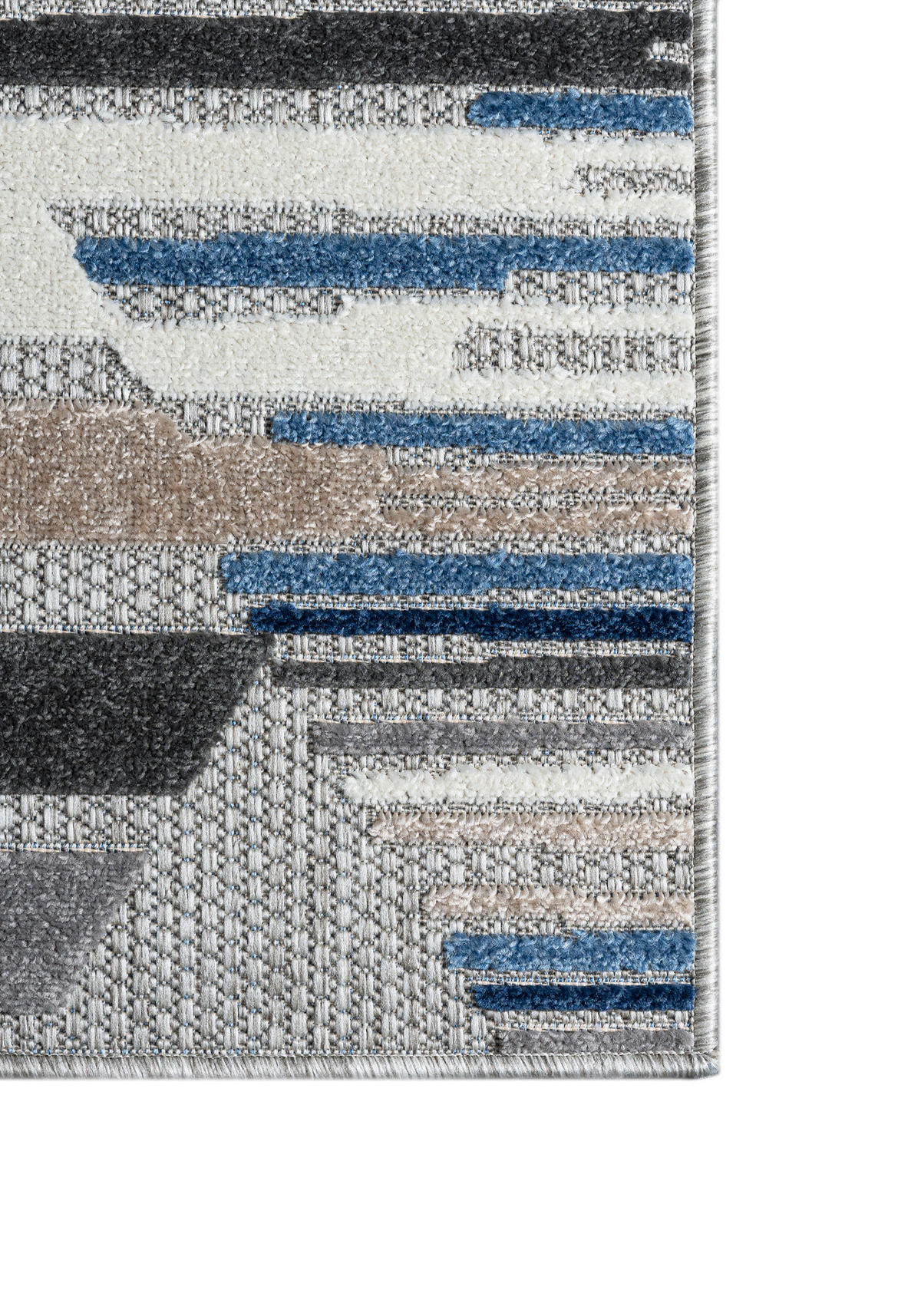 TEPPICH In-Outdoor Blau Abstract Grau - Kurzflor Rechteckig - 160 x 230 cm - Blau, Textil (160/230cm) - Mazovia