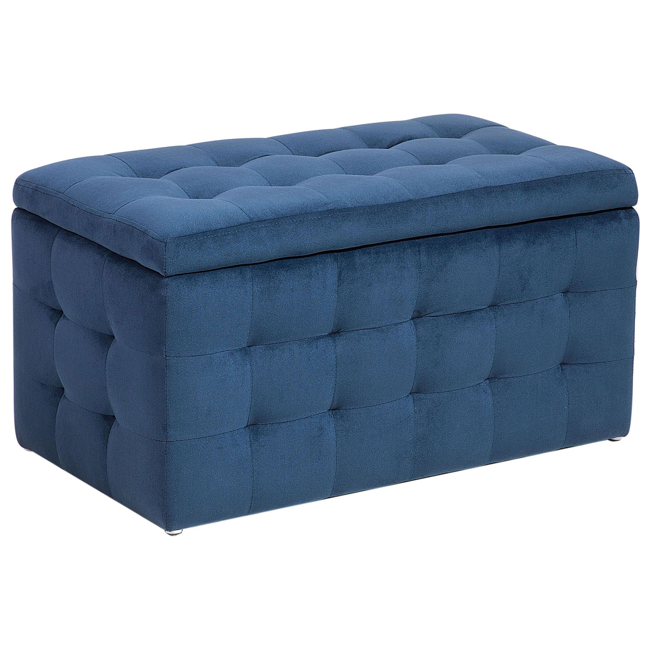 TRUHENBANK Michigan 42/72/40 cm - Blau, Textil (72/40/42cm) - Beliani