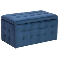 TRUHENBANK Michigan 42/72/40 cm - Blau, Textil (72/40/42cm) - Beliani