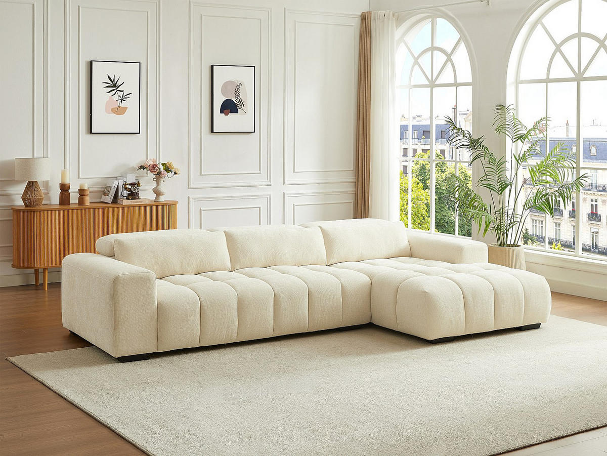 SOFA - 5 Personen - stoff - beige Loponza - Beige, Kunststoff/Textil (312/68/183cm) - Vente-Unique