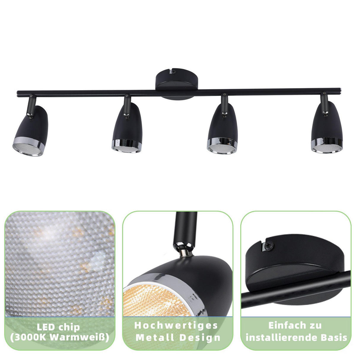 LED-DECKENLEUCHTE Leggitt 60/15.5/80cm - Dunkelgrau, Metall (60/15.5/80cm) - Nettlife