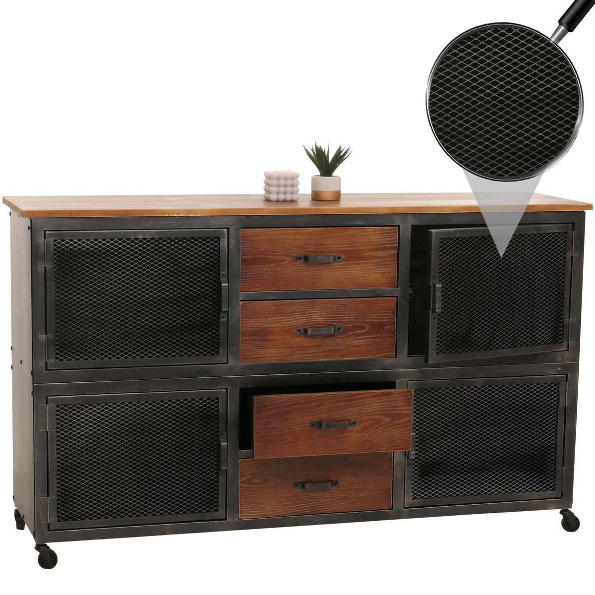 SIDEBOARD Schwarz, Braun - Schwarz/Braun, Holz (150/90/40cm) - MCW