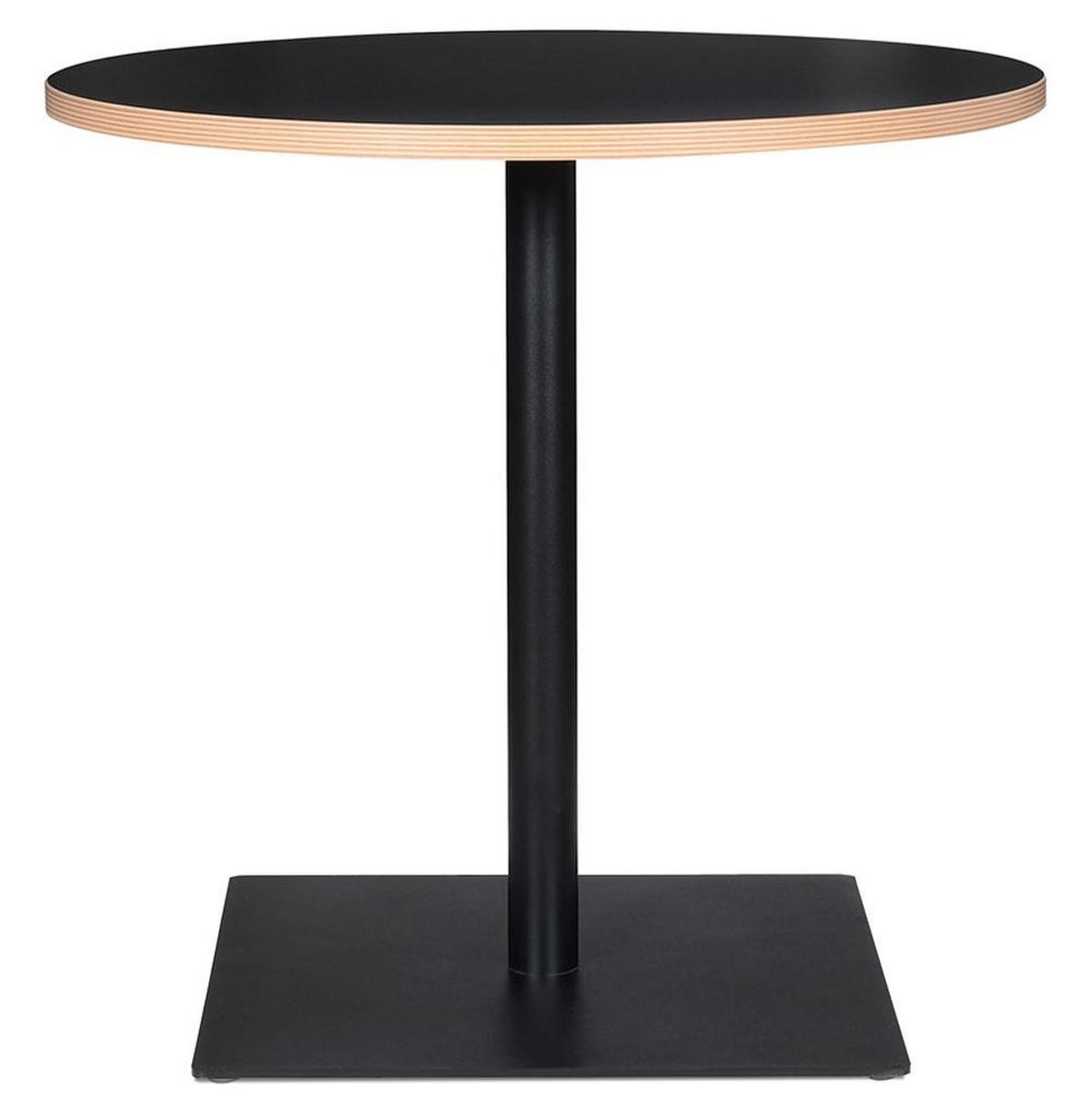 ESSTISCH Rund Holz Metall Pflegeleicht LORAXI, Schwarz 80x80x75,5 cm - Schwarz, Holz/Metall (80/80/76cm) - KADIMA DESIGN