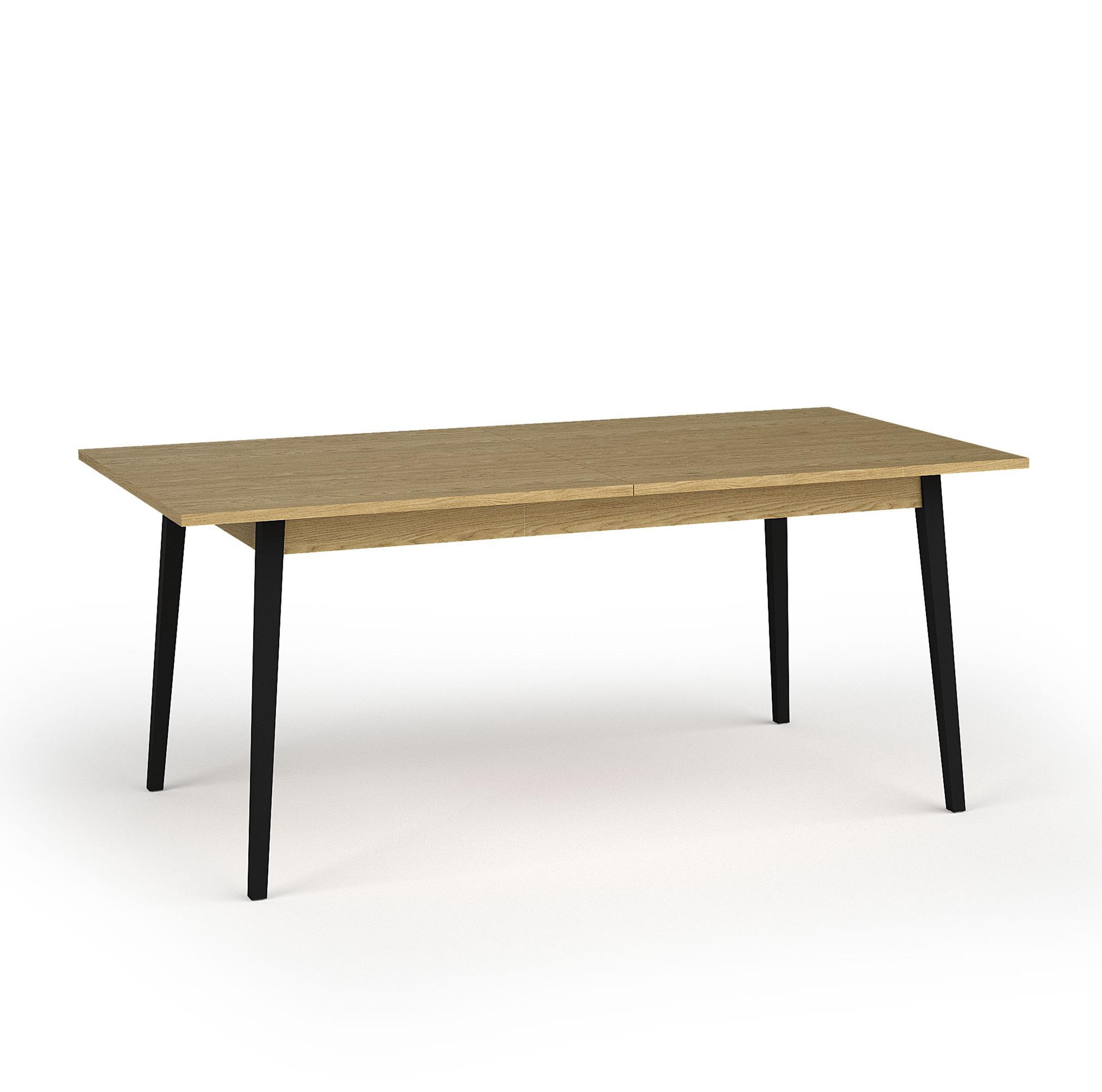 ESSTISCH Brunelli Eiche Baltic 200/80/90 cm – für 6 Personen - Eichefarben/Schwarz, Holzwerkstoff/Metall (90/200/80cm) - AX Living