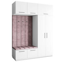GARDEROBENSCHRANK REMA 180/240/60 cm Modern Garderobe-Set Weiß - Lila/Weiß, Holzwerkstoff (180/240/60cm) - MASSENO