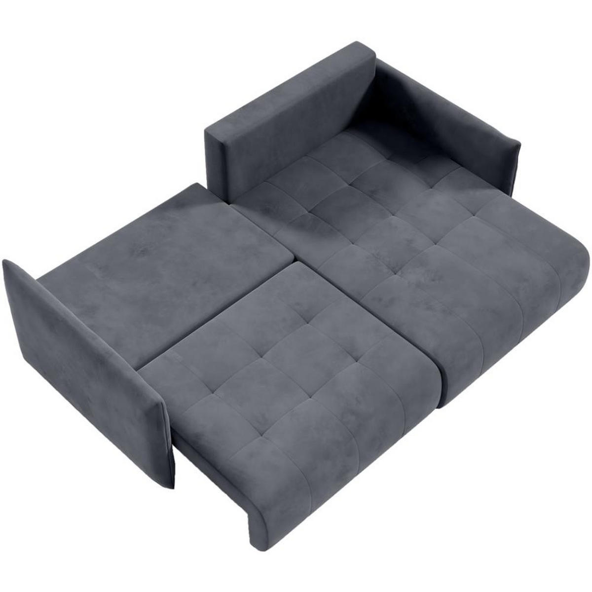 ECKSCHLAFSOFA Henry Mini grau rechts - Schwarz/Grau, Kunststoff/Textil (221/153cm) - Beautysofa